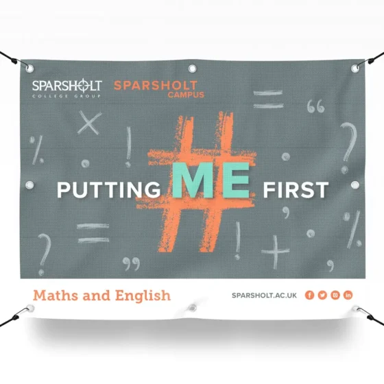 Advertising Banner on mesh material for education college