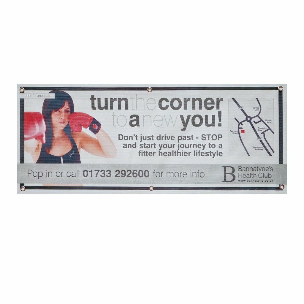PVC Mesh Banner with boxing club information display