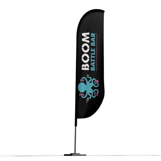 An Example of Crest Flags printed for Boom Battle Bar