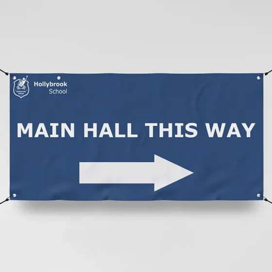 Directional display banner printing for schools