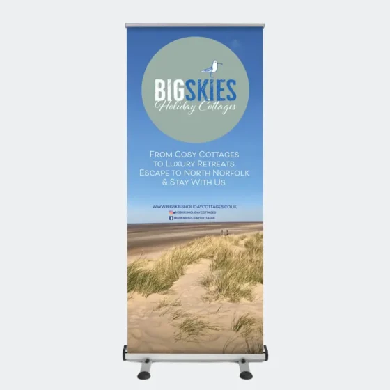 Roll Up Banner Dimensions, Sizes and Weights 15 Outdoor Roller Banner, Front View