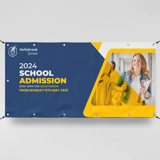 school admissions display banner printing