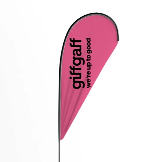 GiffGaff printed teardrop flags