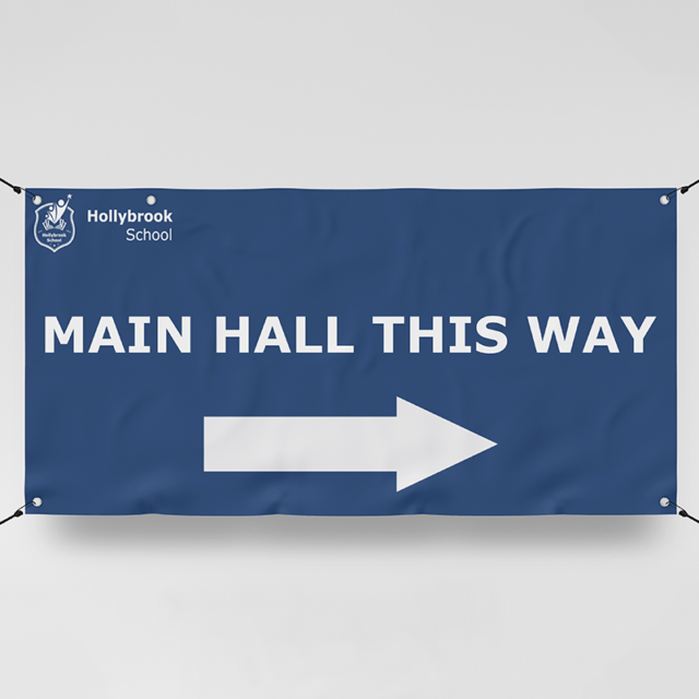 Directional banner printing for schools