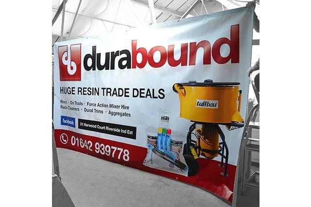 custom banner printing - image of extra wide durabound advertisement