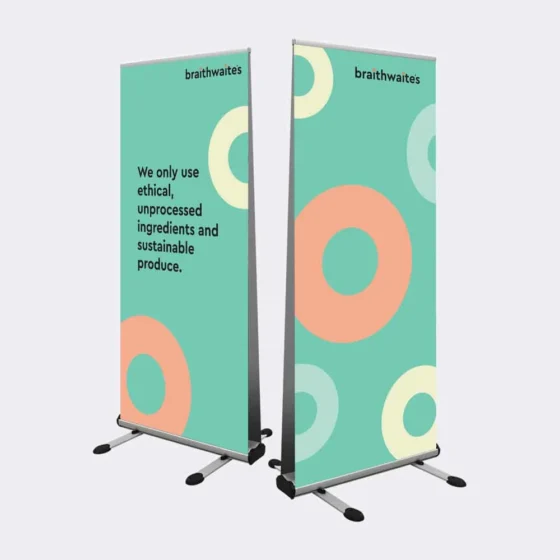 Next Day Double Sided Outdoor Roller Banner Print Example