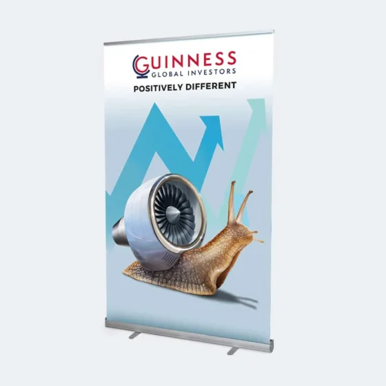 Roll Up Banner Dimensions, Sizes and Weights 21 Wide Budget Roller Banner with Printed Graphic