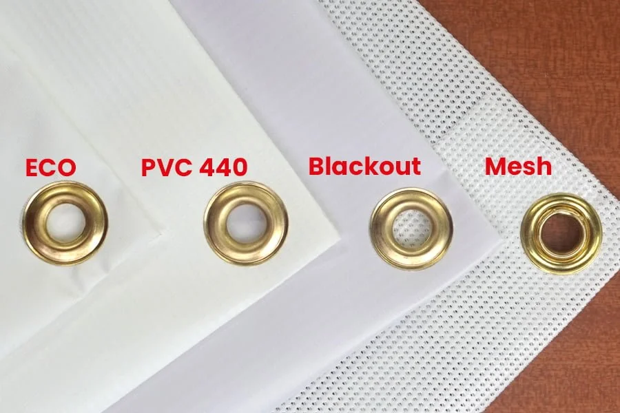 Four types of mesh banner printing materials on offer
