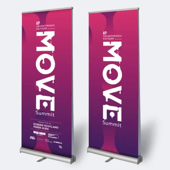 Next Day Double Sided Budget Roller Banner Print Example