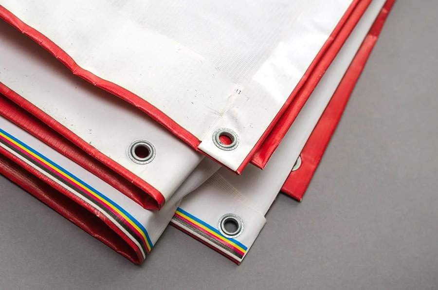A close up of printed pvc banner materials